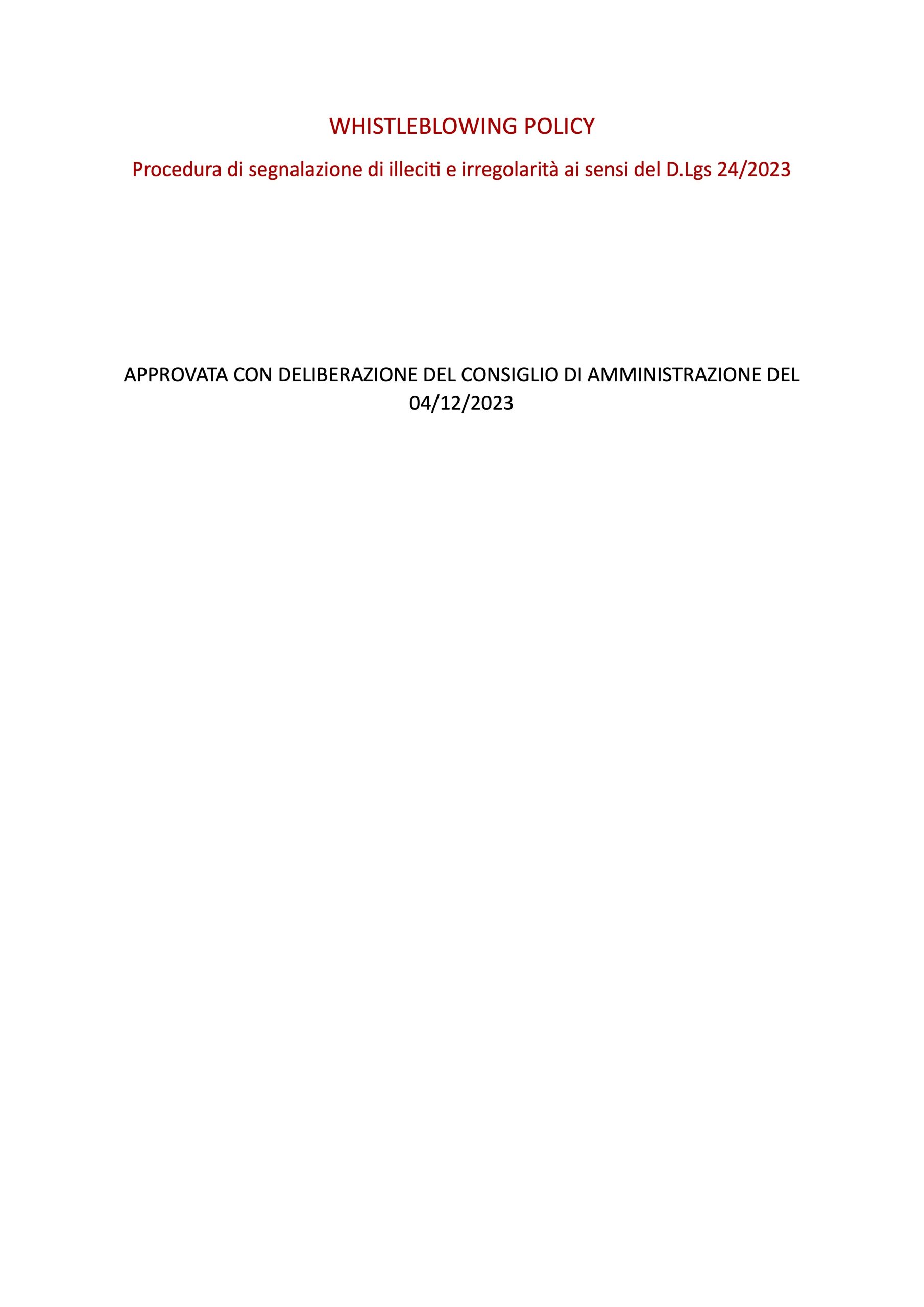 IST.GNOCCHI_Procedura aziendale