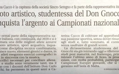 Liceo Scientifico/ studentessa del IV anno conquista l’argento ai Campionati nazionali di nuoto artistico
