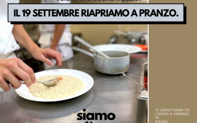 Saporinmente/ il 19.09 riapriamo a pranzo